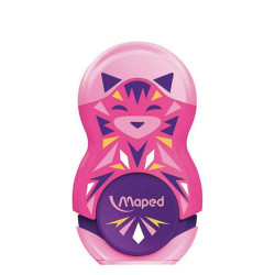Maped loopy mini cute 049113 γόμα - ξύστρα ροζ