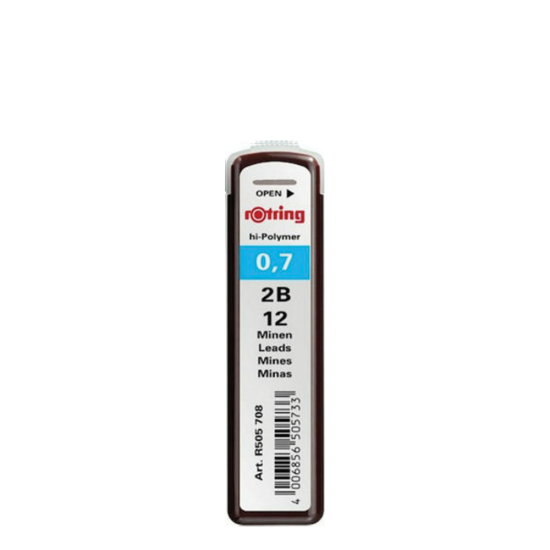 Rotring Tikky 505706 μύτες μηχανικού 0.7mm 2B 12τμχ