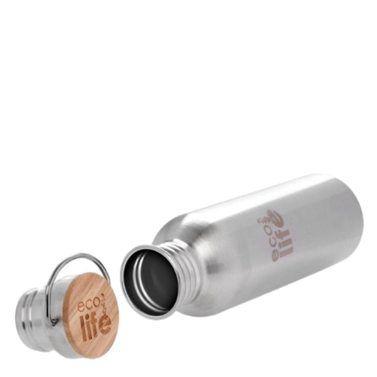 Ecolife 33-BO-1008 παγούρι Bamboo 750ml ασημί
