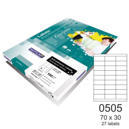 Rayfilm 110R0ECO0505A ετικέτες εκτύπωσης ορθογώνιες 70x30mm A4 100φ.