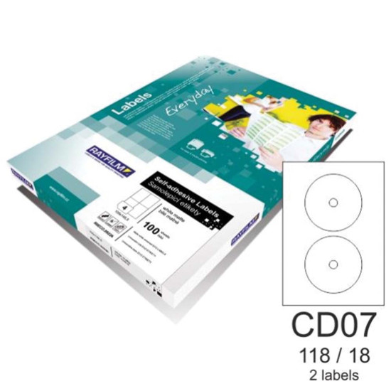 Rayfilm 110R0ECOCD07A ετικέτες εκτύπωσης CD 118/18mm 100φ.