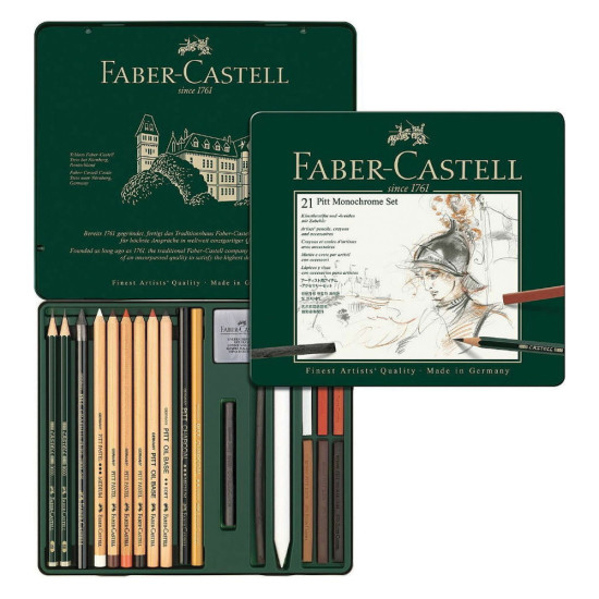 Faber Castell Monochrome 112976 σετ μεταλλική κασετίνα 21τμχ