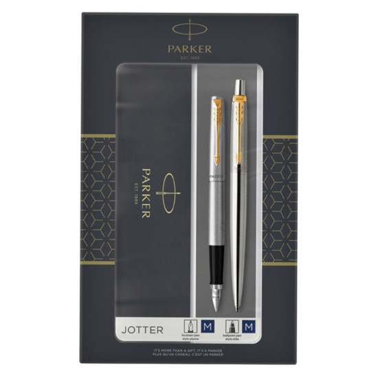 Parker Jotter Duo 1171.9022.09 σετ στυλό/πένα BP-MP ασημί/χρυσό