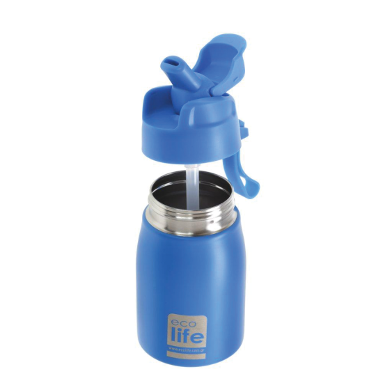 Ecolife 33-BO-1998 παγούρι με καλαμάκι 400ml μπλε