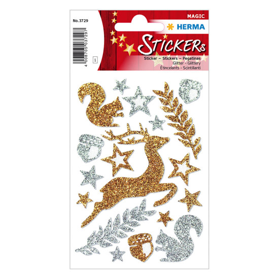 Herma magic 3729 αυτοκόλλητα magic glitter χριστουγεννιάτικα σχέδια