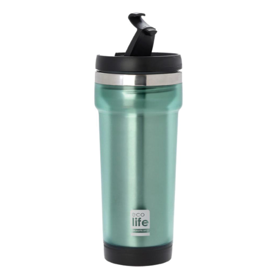 Ecolife 33-BO-4007 μεταλλικό ποτήρι coffee Thermos plastic 420ml πράσινο