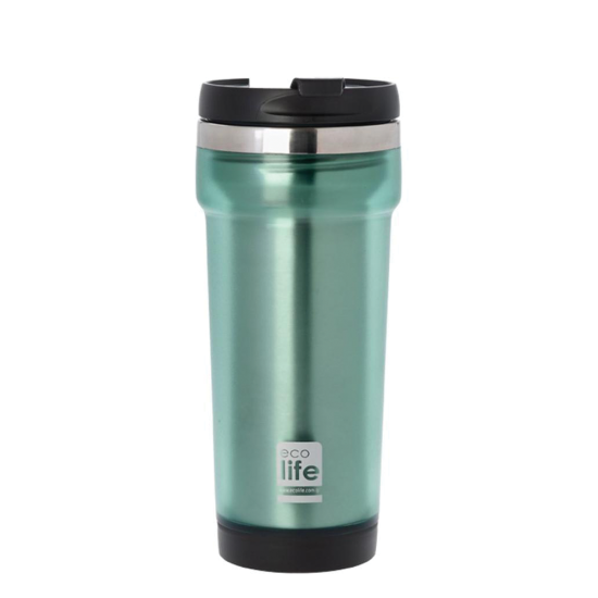 Ecolife 33-BO-4007 μεταλλικό ποτήρι coffee Thermos plastic 420ml πράσινο