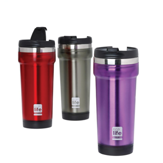 Ecolife 33-BO-4007 μεταλλικό ποτήρι coffee Thermos plastic 420ml πράσινο