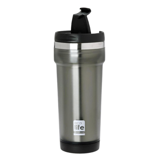 Ecolife 33-BO-4010 μεταλλικό ποτήρι coffee Thermos plastic 420ml γκρι