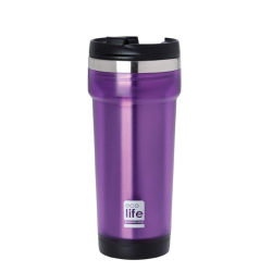 Ecolife 33-BO-4011 μεταλλικό ποτήρι coffee Thermos plastic 420ml μωβ