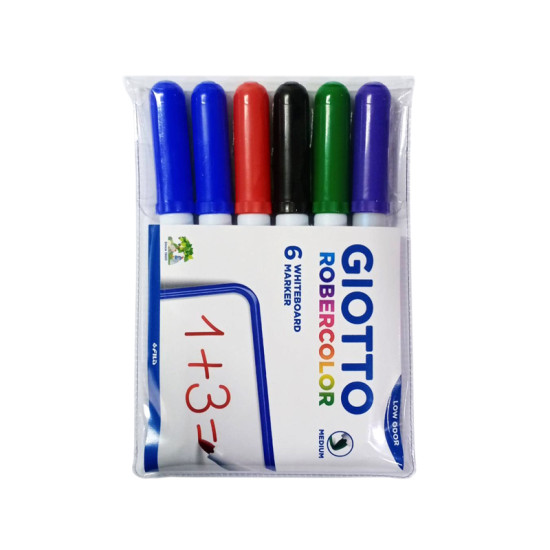 Giotto robercolor 414200 medium 2-3mm μαρκαδόροι ασπροπίνακα 6τμχ