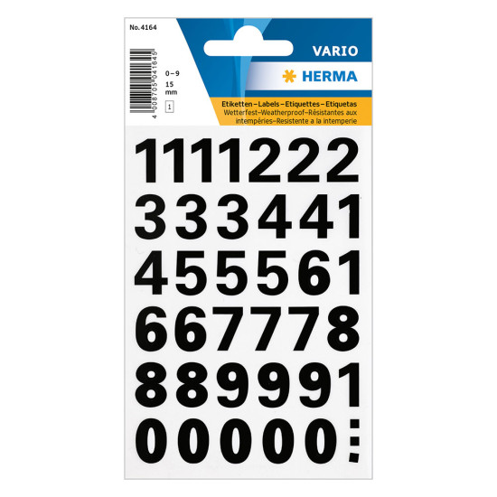 Herma vario 4164 αυτοκόλλητα νούμερα μαύρα 0-9 (1,5cm)