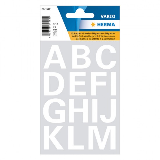 Herma vario 4169 αυτοκόλλητα γράμματα αγγλικά άσπρα (2,5cm)