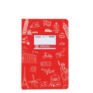 Τυποτράστ 4302 τετράδιο καρφίτσα special doodles ριγέ 17x25cm 50φ κόκκινο