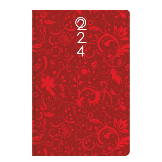 Contax 57701 ημερολόγιο 2024 ημερήσιο 14x21cm, Κόκκινο πατρόν