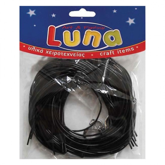 Luna 601389 κορδόνι μαύρο χειροτεχνίας 80cm 20τμχ