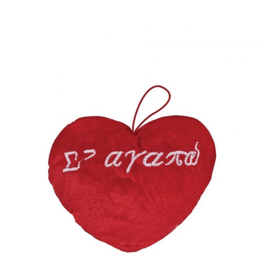 Toy markt 79-106 λούτρινη καρδιά σαγαπώ 14x4x10cm κόκκινο