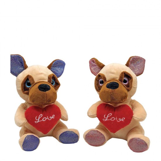 Toy markt 79-455 λούτρινος σκύλος με καρδιά 20cm