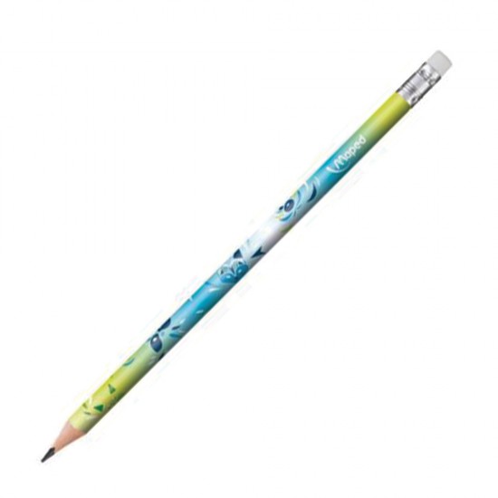 Maped mini cute 851814 μολύβι με γόμα HB γαλάζιο/λαχανί