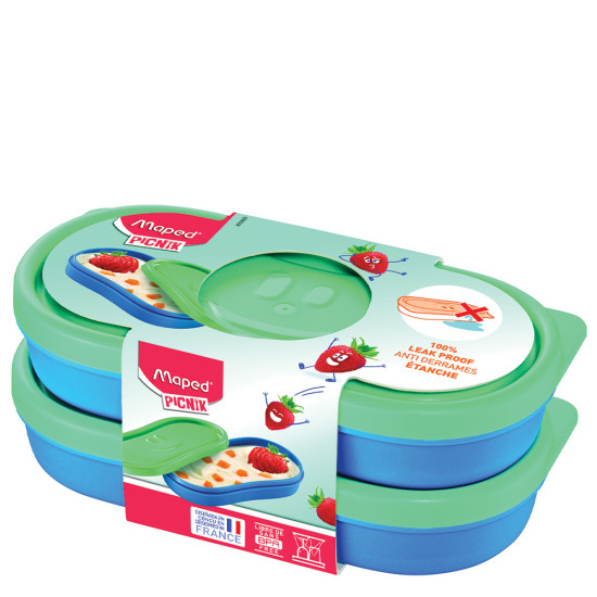 Maped picnik concept 870903 φαγητοδοχείο σνακ 2τμχ μπλε/τιρκουάζ