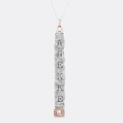 Anekke 31702-26-004 κολιέ μήνυμα ασημί-ροζ
