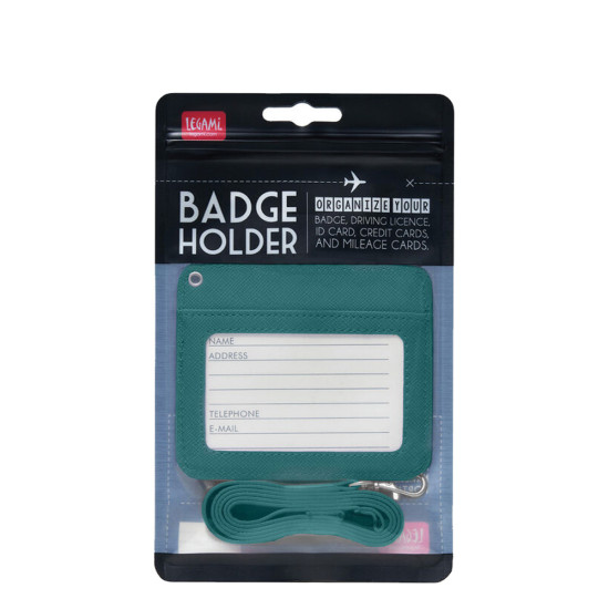 Legami Badge Holder BH0029 κάρτα στοιχείων με λουρί πετρόλ