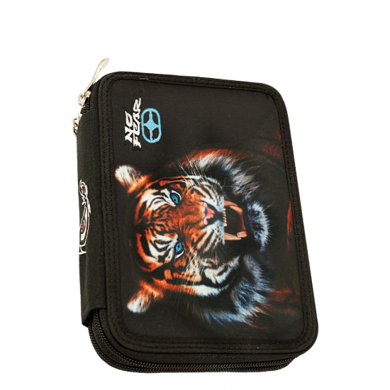 BMU No Fear 347-88100 κασετίνα διπλή γεμάτη Tiger