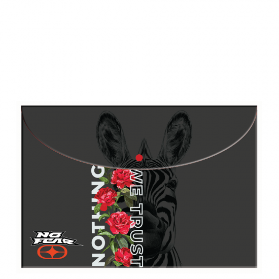BMU No Fear 347-90580 φάκελος κουμπί Α4 Rose Zebra