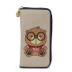 Cream Bear C2002-1 πορτοφόλι μεγάλο με φερμουάρ 19x2x10cm Μπεζ