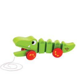 Tooky Toy TKC421 ξύλινο συρόμενο παιχνίδι κροκόδειλος