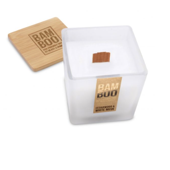Heart & Home 276710501 κερί bamboo 80gr Ξύλο κέδρου & λευκό musk