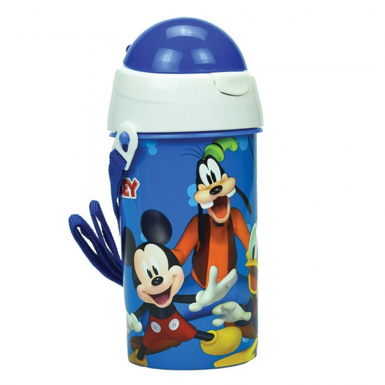Gim 553-13209 παγούρι πλαστικό με καλαμάκι 500ml Mickey Funhouse