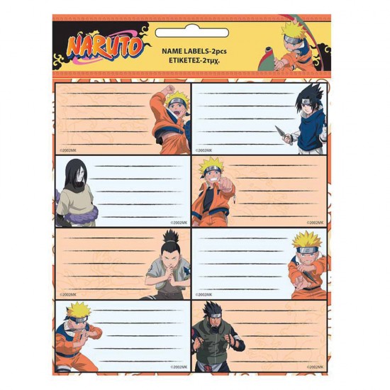 Gim 775-90046 σχολικές ετικέτες 16τμχ Naruto