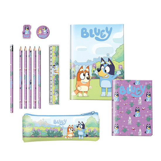 Graffiti Bluey 230152 Stationery set σε κουτί δώρου girl (τετράδιο-μεταλλική κασετίνα-5 ξυλομπογιές-μολύβι-ξύστρα-γόμα-χάρακας)