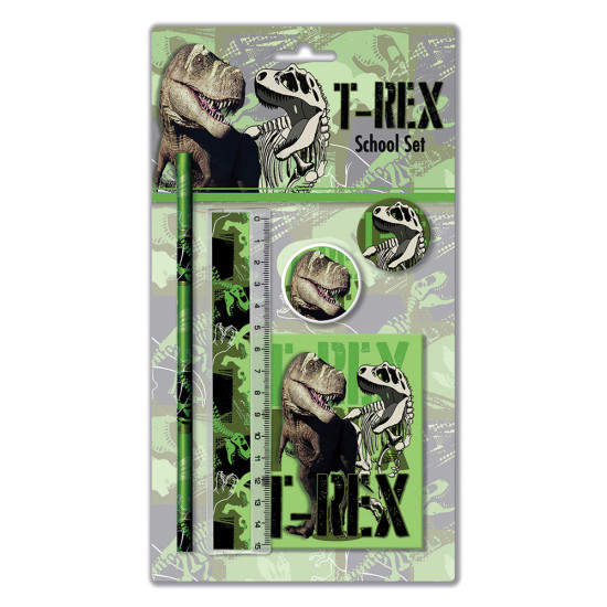 Graffiti Dinosaur 231143 σετ σχολικό (Μολύβι-Ξύστρα-Γόμα-Χάρακας-Σημειωματάριο)