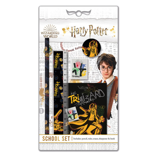 Graffiti Harry Potter 234141 σετ σχολικό black (Μολύβι-Ξύστρα-Γόμα-Χάρακας-Σημειωματάριο)