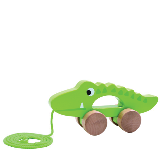 Tooky Toy TKC265 ξύλινο συρόμενο παιχνίδι κροκόδειλος