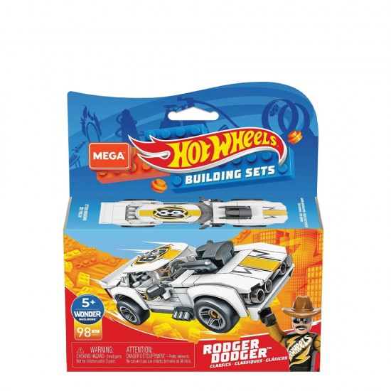 Mattel GYG33 Hot Wheels Mega Bloks όχημα Roger Dodger άσπρο