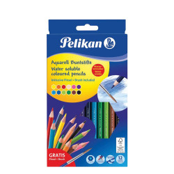 Pelikan 700672 ξυλομπογιές ακουαρέλας με πινέλο 12τμχ