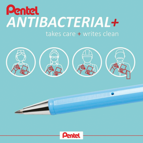 Pentel Superb BK77ABB στυλό διαρκείας antibacterial 0.7mm κόκκινο