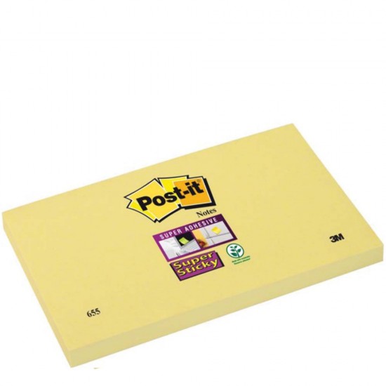 3M Post it 655-12SSCY-EU χαρτάκια σημειώσεων αυτοκόλλητα 76x127mm 90φ κίτρινο
