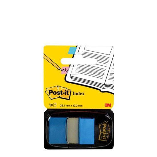 3M Post it 680-23 σελιδοδείκτες πλαστικοί 25x43mm 50φ γαλάζιο