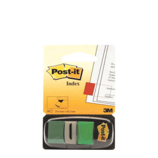 3M Post it 680-3 σελιδοδείκτες πλαστικοί 25x43mm 50φ πράσινο