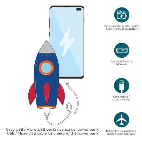 Legami POW0010 power bank Rocket