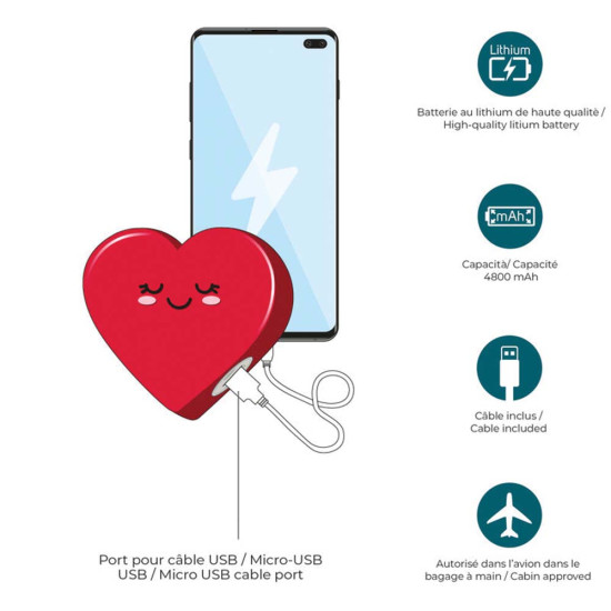 Legami POW0020 power bank Heart