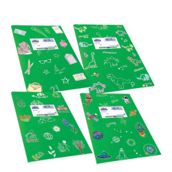 Skag Super Διεθνές τετράδιο ριγέ - σχέδια 17x25cm 50φ πράσινο