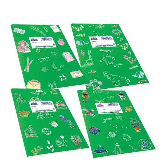 Skag Super Διεθνές τετράδιο ριγέ - σχέδια 17x25cm 50φ πράσινο