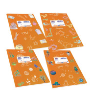 Skag Super Διεθνές τετράδιο ριγέ - σχέδια 17x25cm 50φ πορτοκαλί