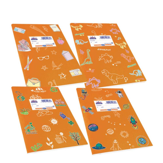 Skag Super Διεθνές τετράδιο ριγέ - σχέδια 17x25cm 50φ πορτοκαλί
