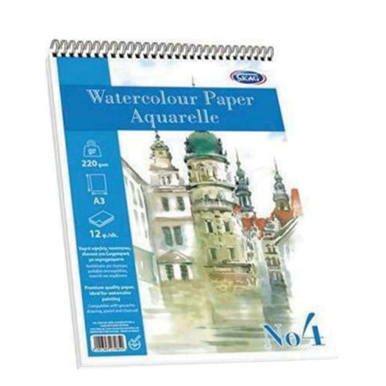 Skag 274852 μπλοκ ακουαρέλας Νο4 30x40cm 12φ